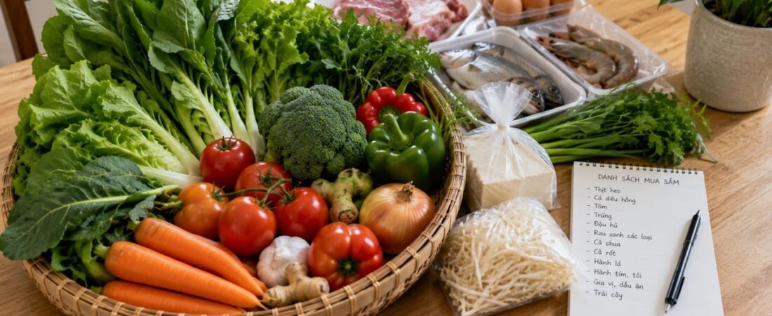 Đi chợ một lần nấu cả tuần: cách lên danh sách & bảo quản tươi lâu