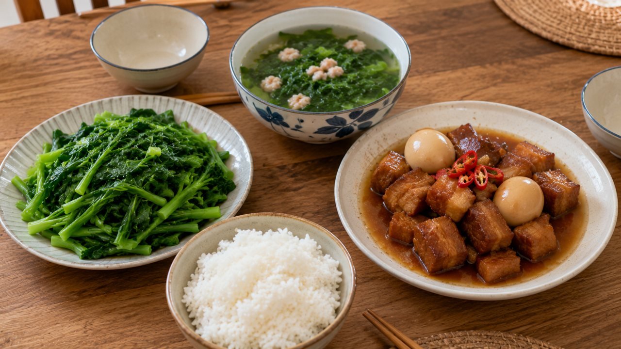 Mâm cơm 3 món đơn giản cho gia đình Việt