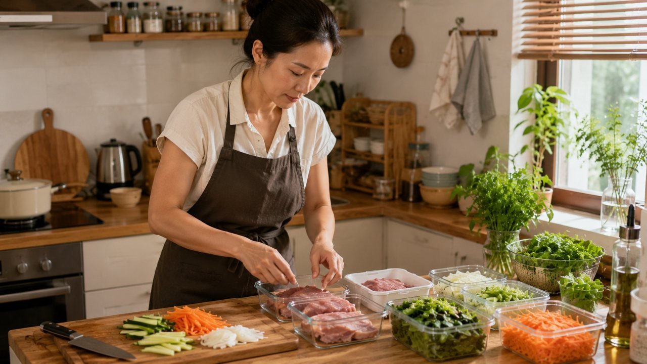 Sơ chế rau củ chia phần sẵn cho bữa tối nhanh