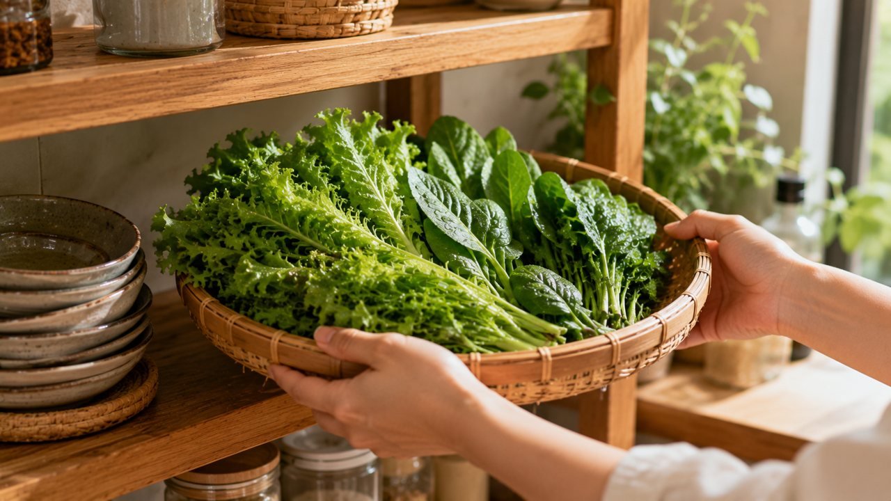 Để rau thật ráo nước trước khi cho vào tủ lạnh