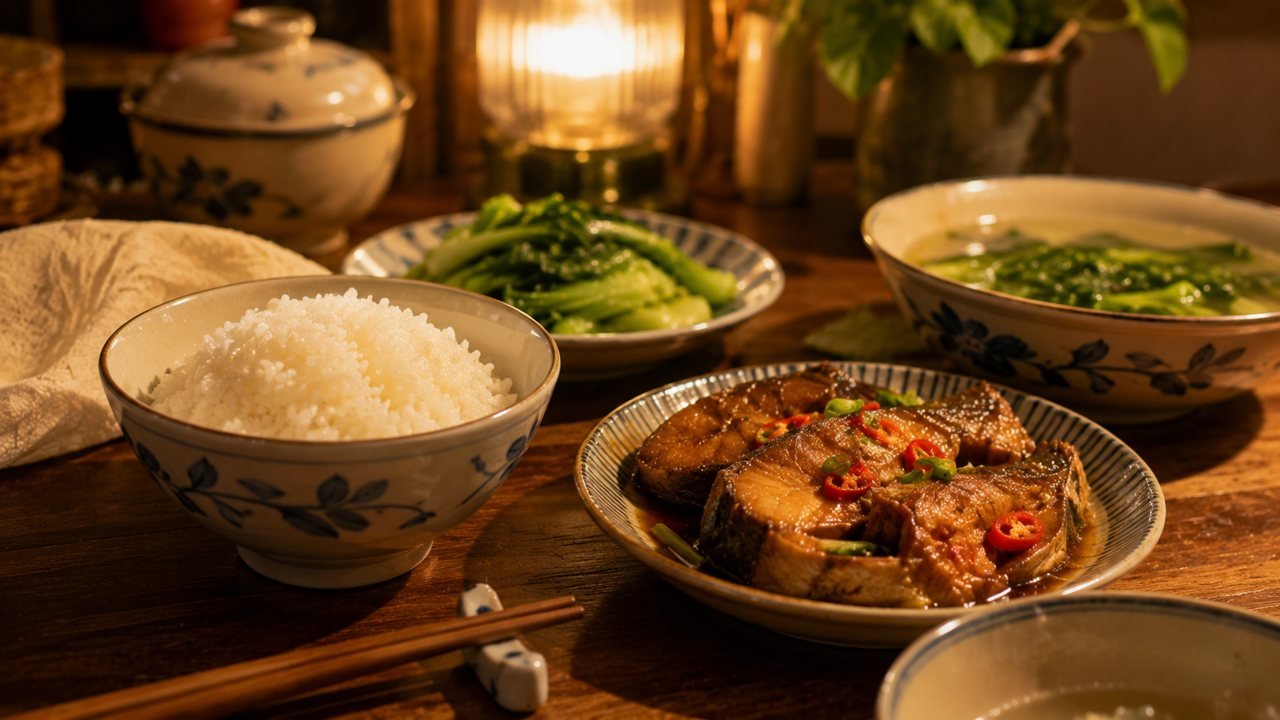 Bữa cơm đầu tiên mình tự nấu