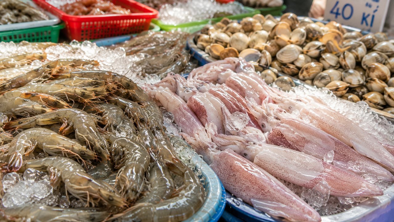 Cách chọn hải sản tươi: tôm, mực, nghêu sò
